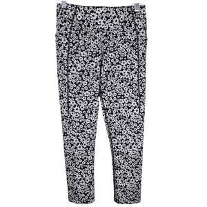 Victoria Secret Pink Black White Floral Athletic Hiking Women's Leggings M
